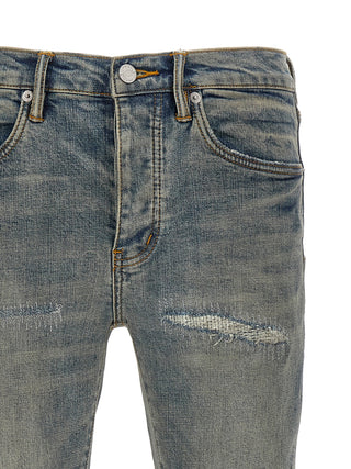 Blue Cotton Slim Fit Jeans