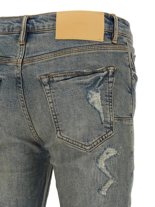 Blue Cotton Slim Fit Jeans