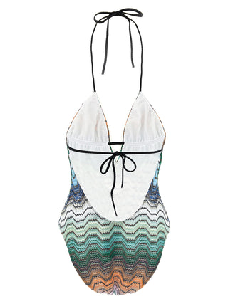 Multicolor Polyester One-Piece Swimsuit