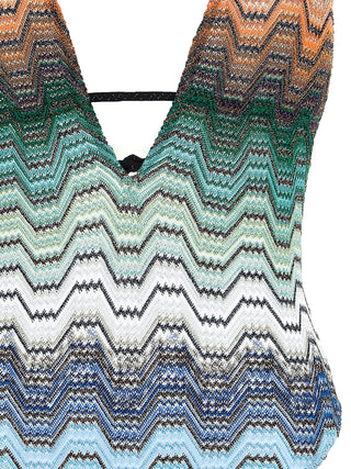 Multicolor Polyester One-Piece Swimsuit