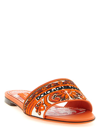 Orange Cotton Slides