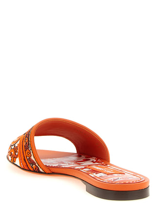 Orange Cotton Slides