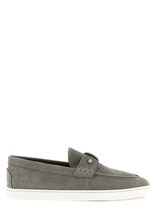 Gray Calfskin Slip-On Loafers