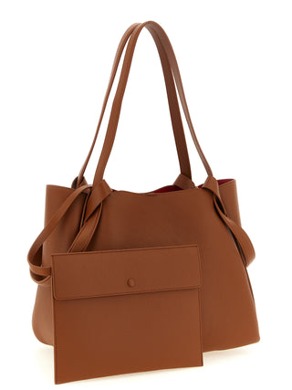 Bolso tote de piel de becerro marrón