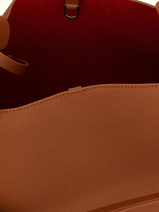 Bolso tote de piel de becerro marrón