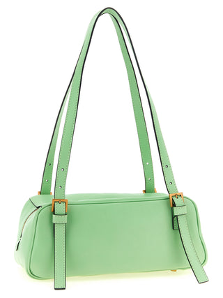 Bolso de hombro bicolor de piel de cordero