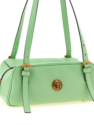 Bolso de hombro bicolor de piel de cordero