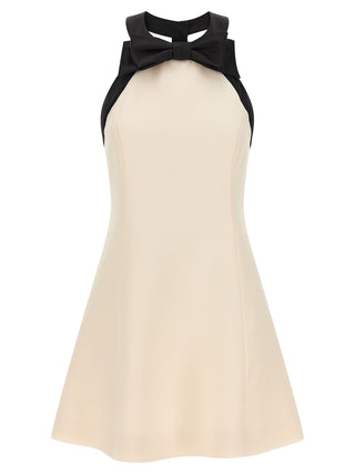 Bicolor Virgin Wool Short Dress