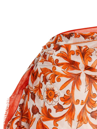 Falda larga de algodón naranja  