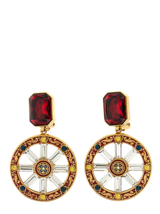 Pendientes de latón multicolor
