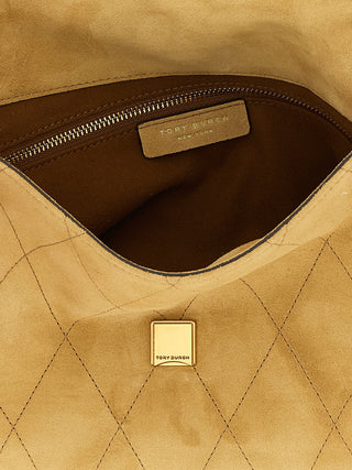 Beige Calfskin Shoulder Bag