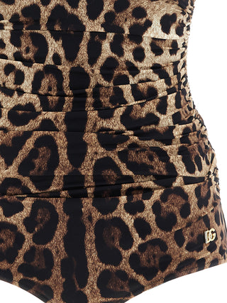 Brown Polyamide One-Piece Swimsuit