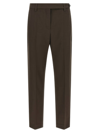 Brown Virgin Wool Dress Pants