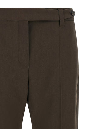 Brown Virgin Wool Dress Pants