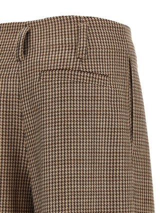 Brown Virgin Wool Flared Pants