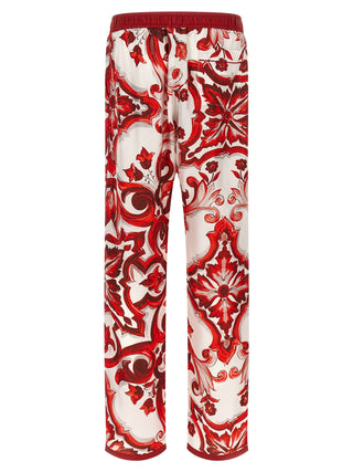 Multicolor Silk Casual Pants