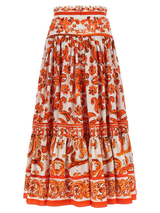 Orange Cotton Mini Skirt