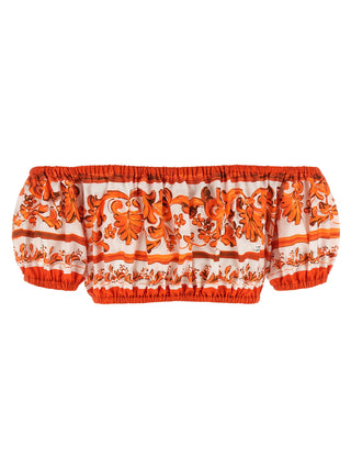 Blusa naranja de algodón
