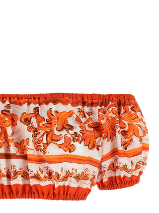 Blusa naranja de algodón