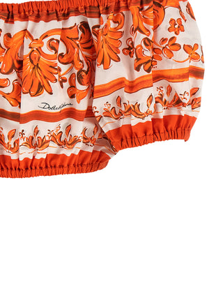Blusa naranja de algodón