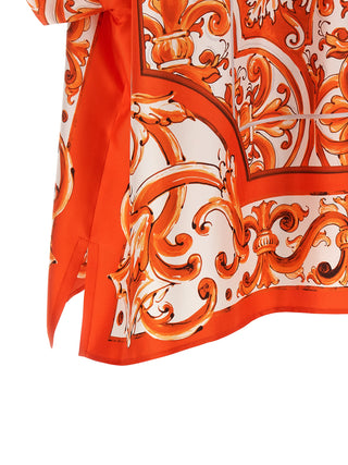 Orange Silk Blouse