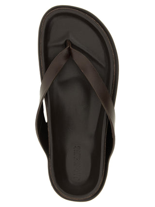 Brown Cowhide Slides