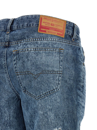 Blue Cotton Flared Jeans