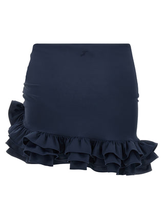 Falda larga azul de poliamida
