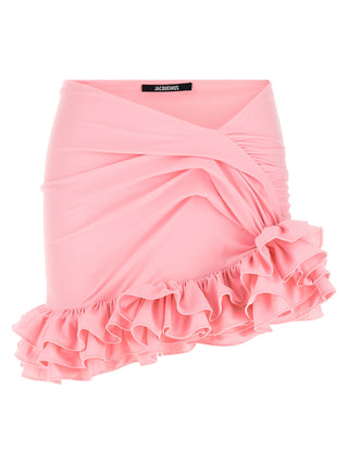 Falda larga multicolor de poliamida