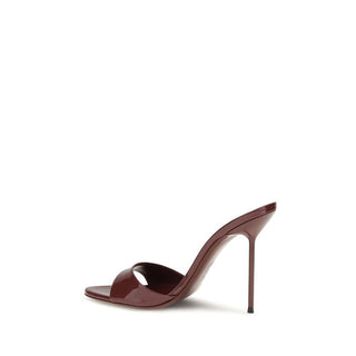 Bordeaux Calf Leather Bos Taurus Stiletto Heel Sandals
