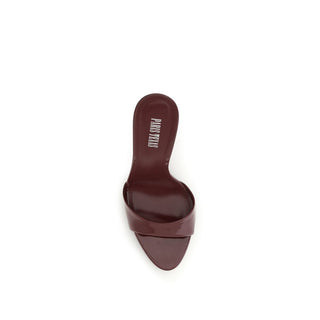 Bordeaux Calf Leather Bos Taurus Stiletto Heel Sandals