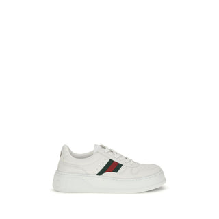 White Calf Leather Bos Taurus Chunky Sneakers