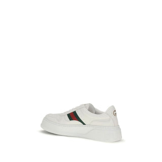 White Calf Leather Bos Taurus Chunky Sneakers