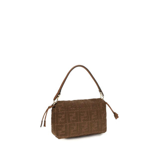 Brown Raffia Shoulder Bag