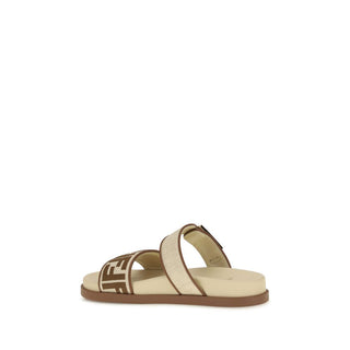 Sandalias planas de rafia marrón