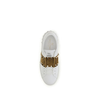 White Calf Leather Bos Taurus Sneakers