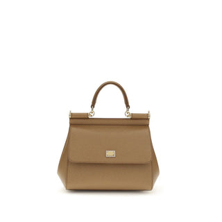 Beige Calf Leather Bos Taurus Handbag