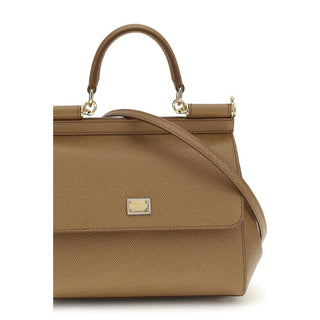 Beige Calf Leather Bos Taurus Handbag