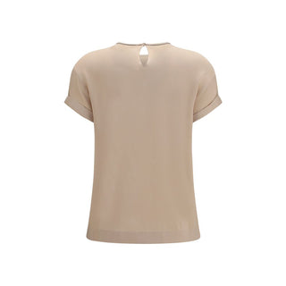 Beige Elastane Blouse