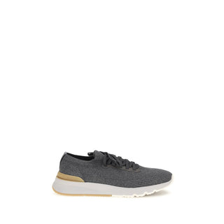 Blue Cotton Low Top Sneakers