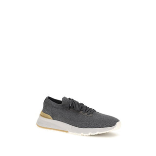 Blue Cotton Low Top Sneakers
