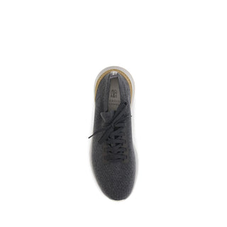 Blue Cotton Low Top Sneakers