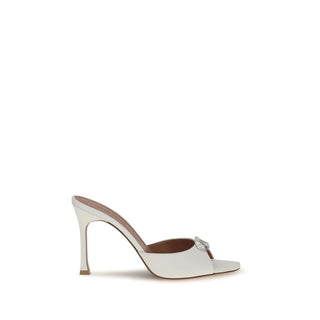 Sandalias de tacón stiletto de piel de becerro blanca Bos Taurus