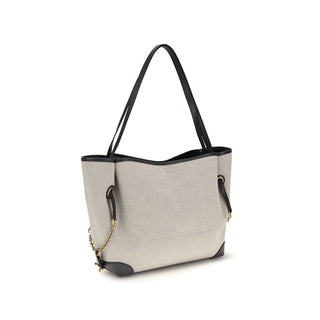 Bolso de hombro gris de algodón