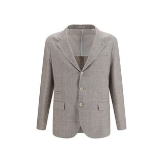 Beige Linen Full-Length Jacket