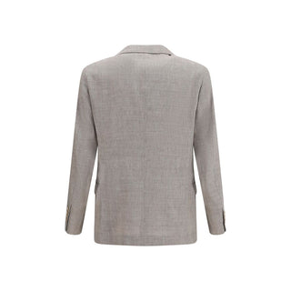Beige Linen Full-Length Jacket