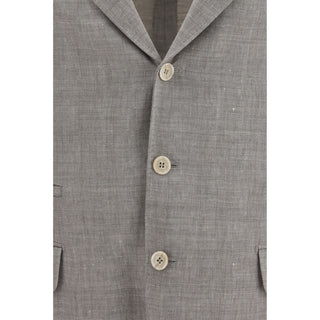 Beige Linen Full-Length Jacket