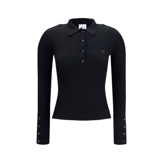 Black Viscose Polo Shirt