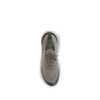 Brown Cotton Athletic Sneakers