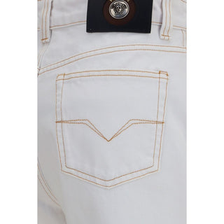 White Cotton High-Waisted Jean